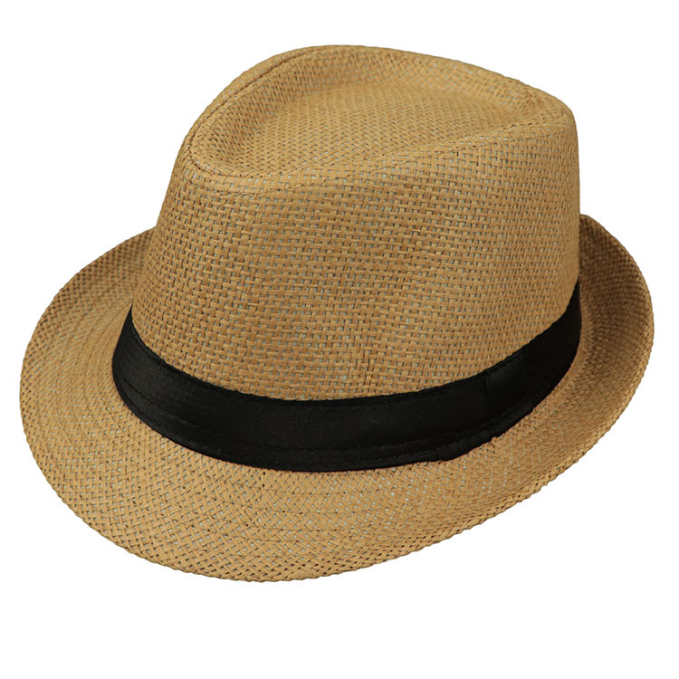 WoZhen Solid Color Parent Child Woven Straw Hat Summer Autumn Sun Protection Cap