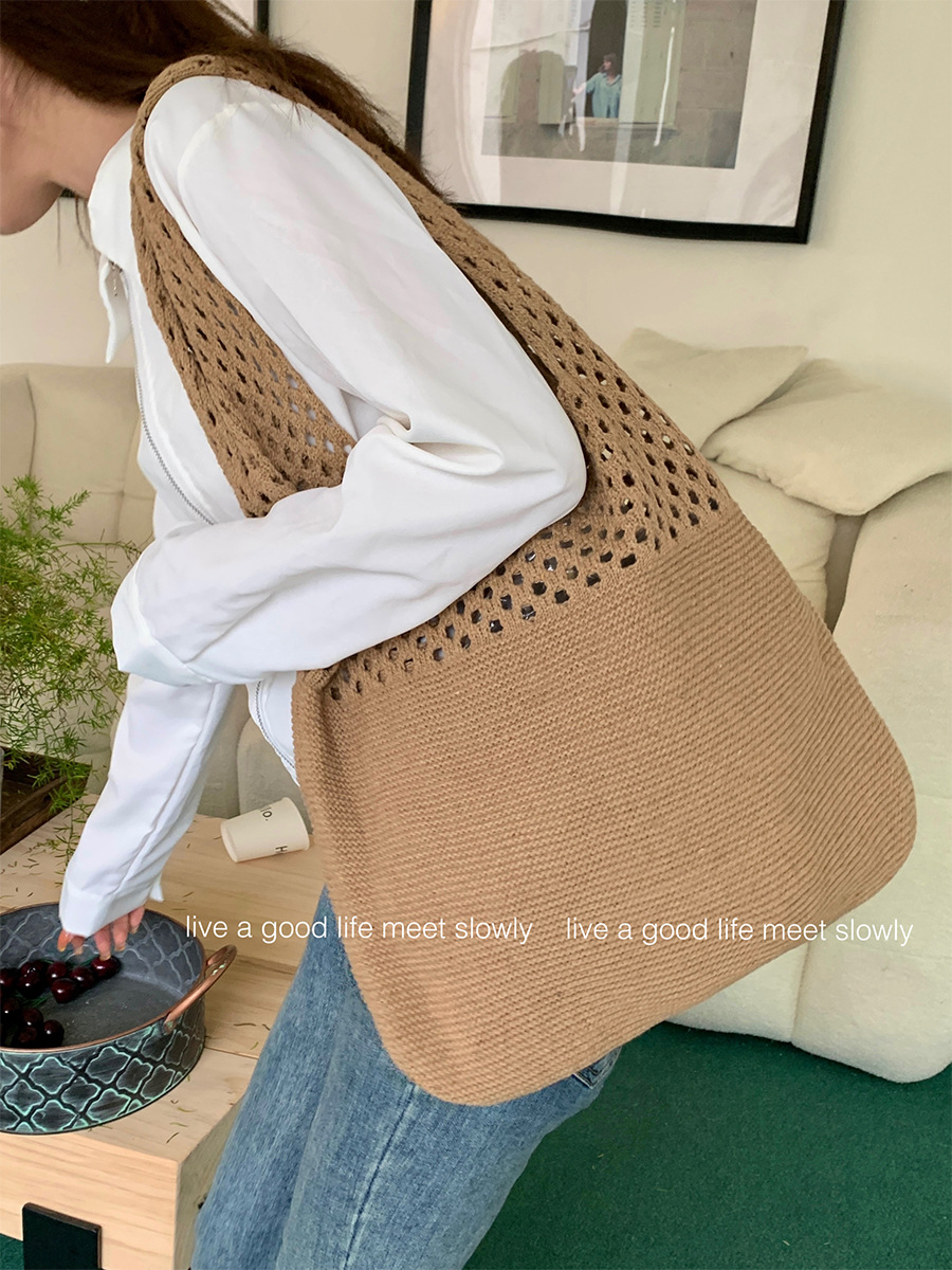 2023 Women's Shoulder Handbags crocheted Bags large Shoulder Shopping tote bag aesthetic crochet bag accessories