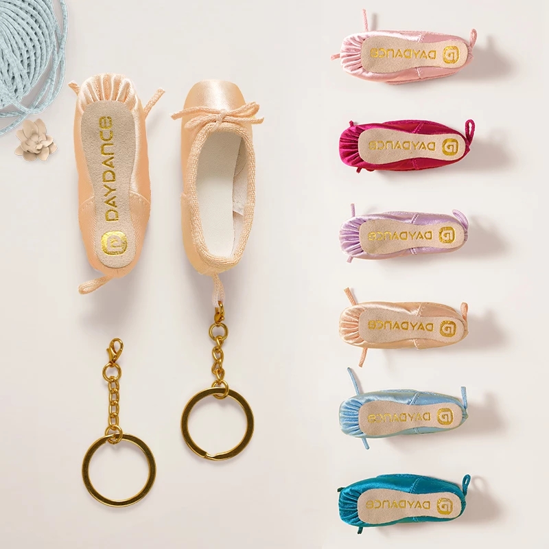 Handmade Mini Satin Pointe Shoes Keyring Ballet Shoes Keychain Bag Pendant Accessories