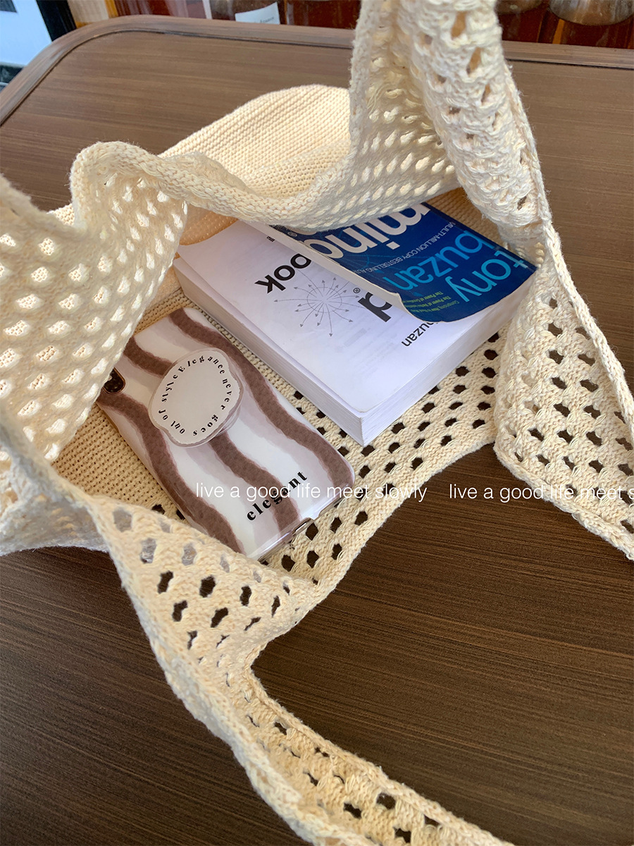 2023 Women's Shoulder Handbags crocheted Bags large Shoulder Shopping tote bag aesthetic crochet bag accessories