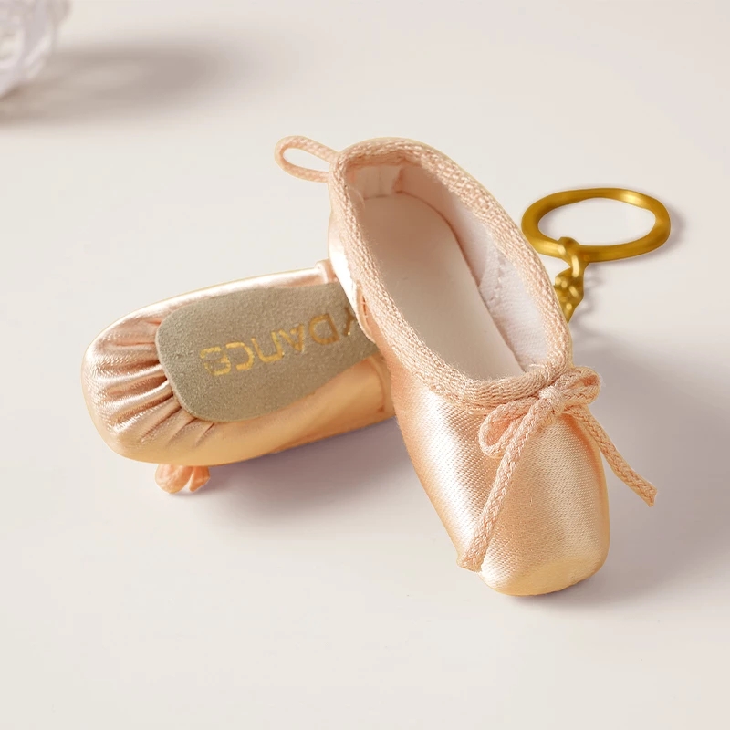 Handmade Mini Satin Pointe Shoes Keyring Ballet Shoes Keychain Bag Pendant Accessories