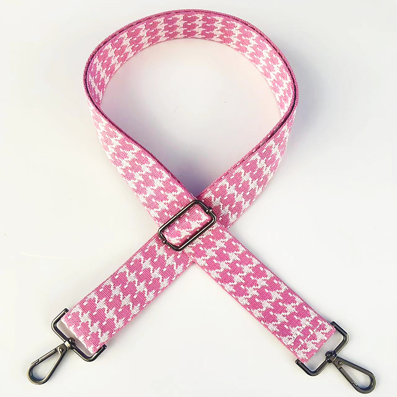 38mm black hook Jacquard bag Strap Accessories Single shoulder diagonal span adjustable replacement strap