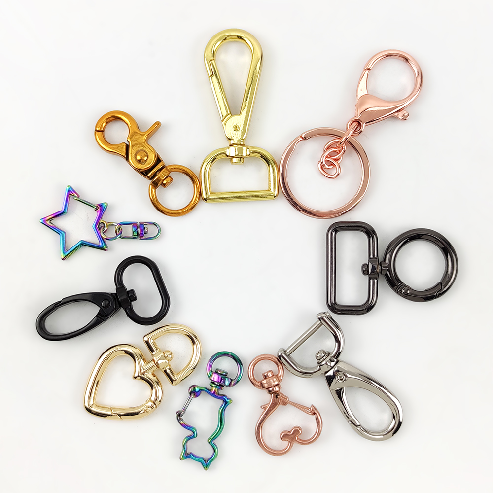 DP004 Bag Accessories stainless steel Handbag Hardware Rainbow Rose Gold swivel Snap Lobster Clasps Swivel Hook brass fo