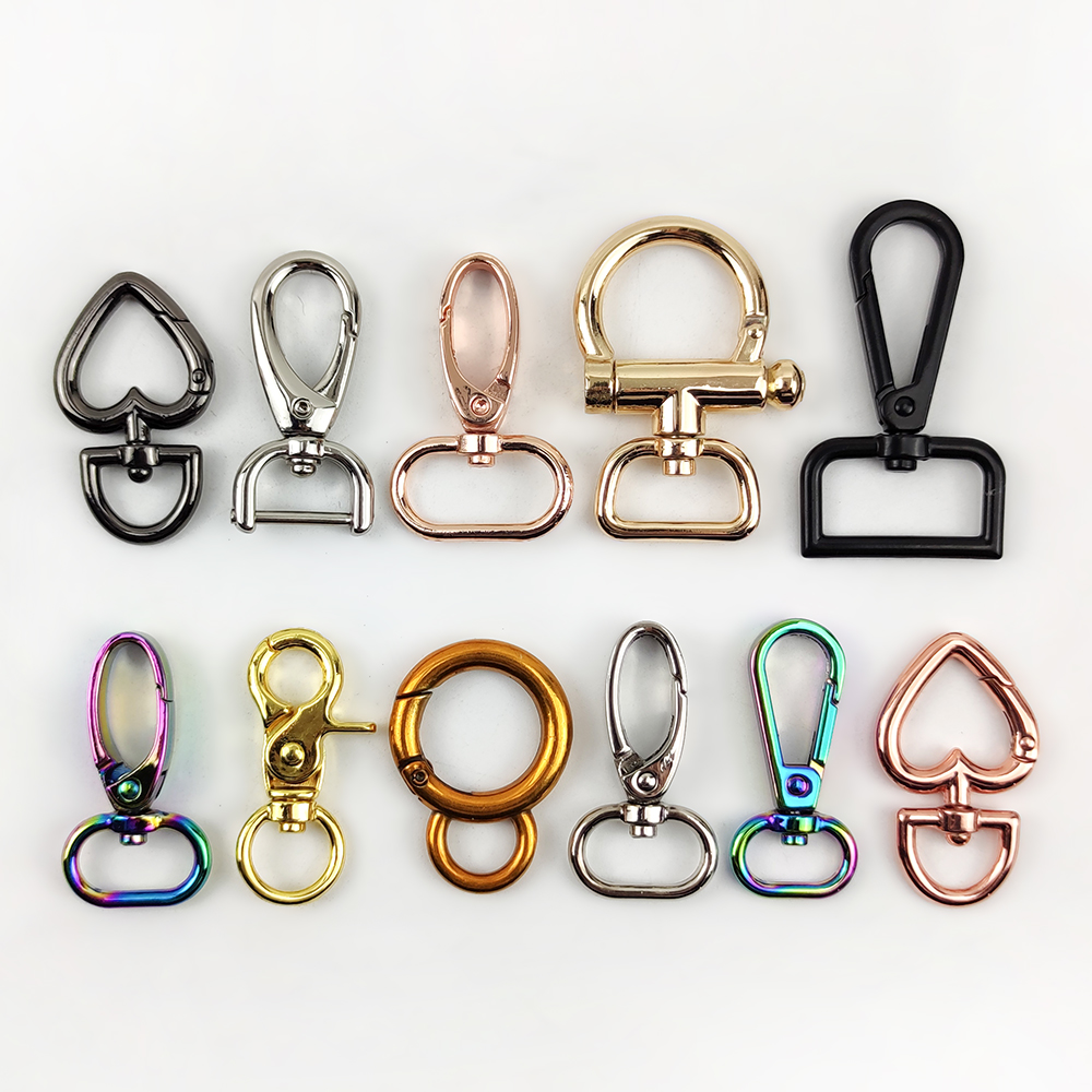 DP004 Bag Accessories stainless steel Handbag Hardware Rainbow Rose Gold swivel Snap Lobster Clasps Swivel Hook brass fo