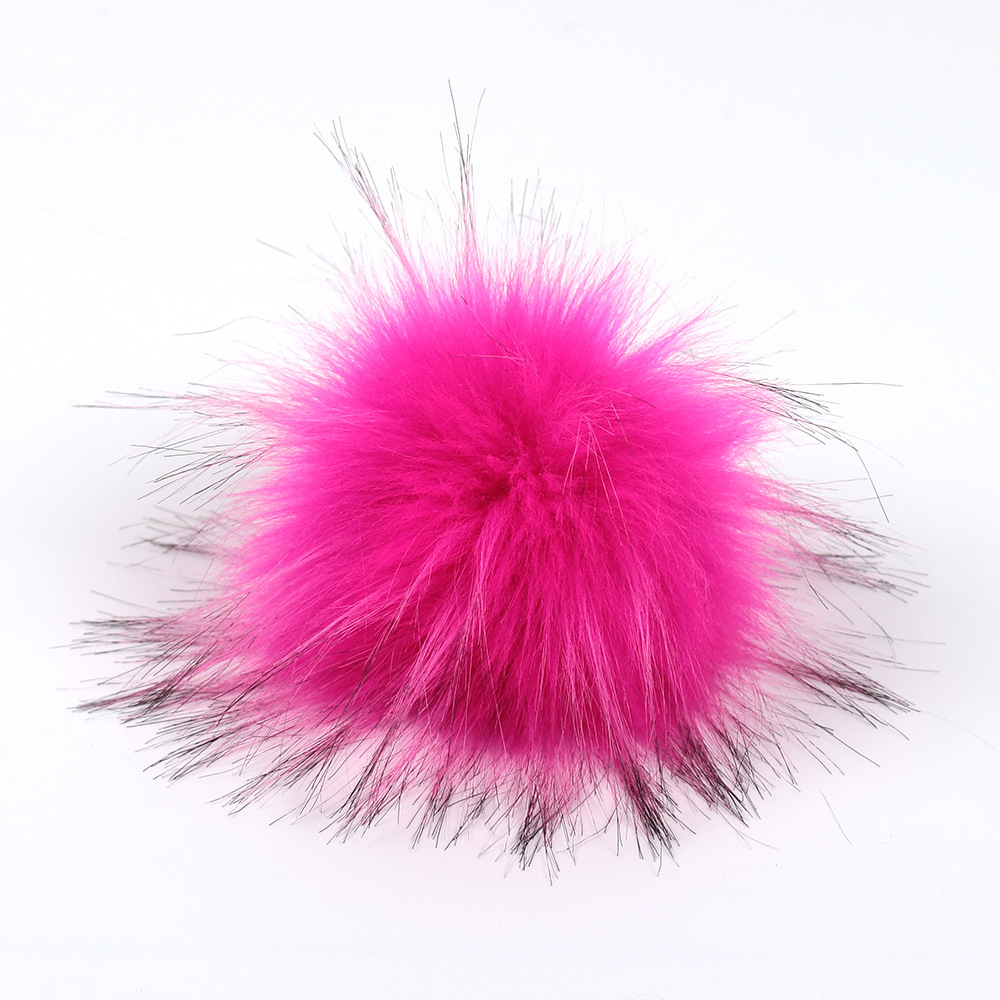 large size fluffy furry cute keychain bag charm phone accessories Fake raccoon fox fur ball pompom key holder