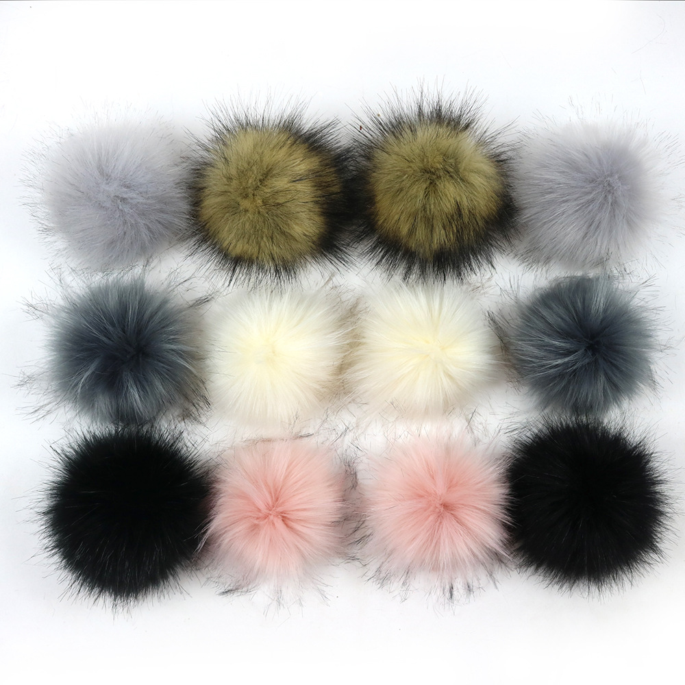 large size fluffy furry cute keychain bag charm phone accessories Fake raccoon fox fur ball pompom key holder