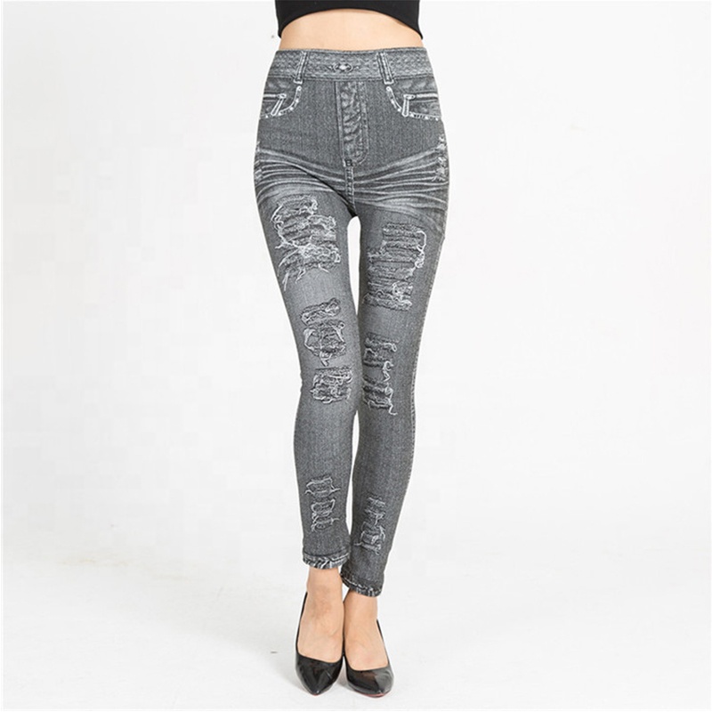 Women’s Butt Lift Stretch Casual Jeans Imitation Jean Style Pants, Ladies’ Leggings