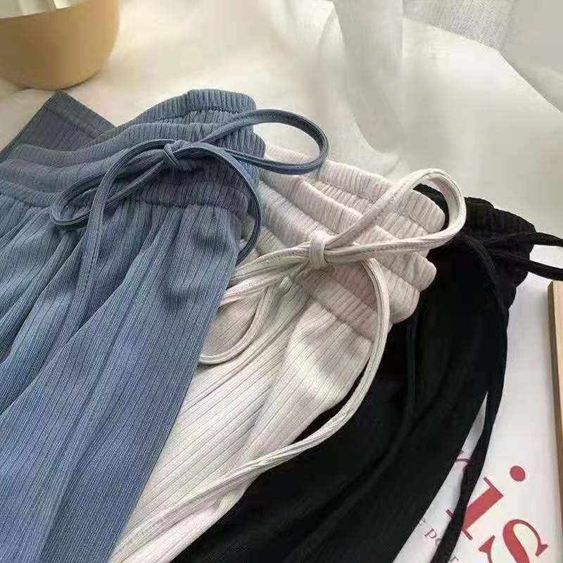 Summer new large size women's high waist hanging loose casual straight OL pants