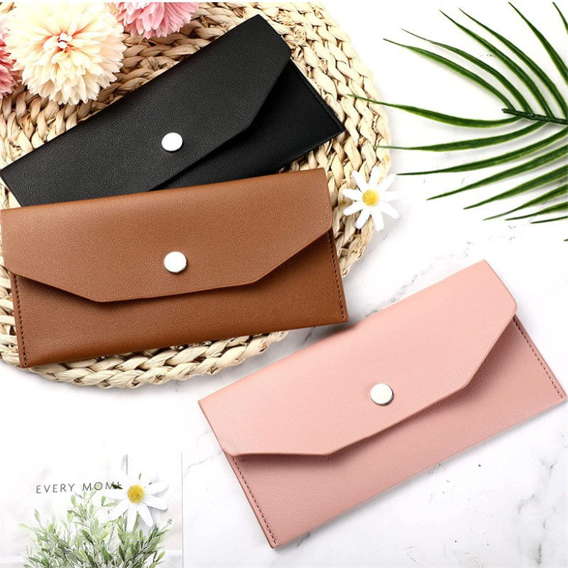 Spot Korean Women's Wallet Candy Color PU leather Coin Purse Large Capacity ID Card Bag Long Clutch Bag