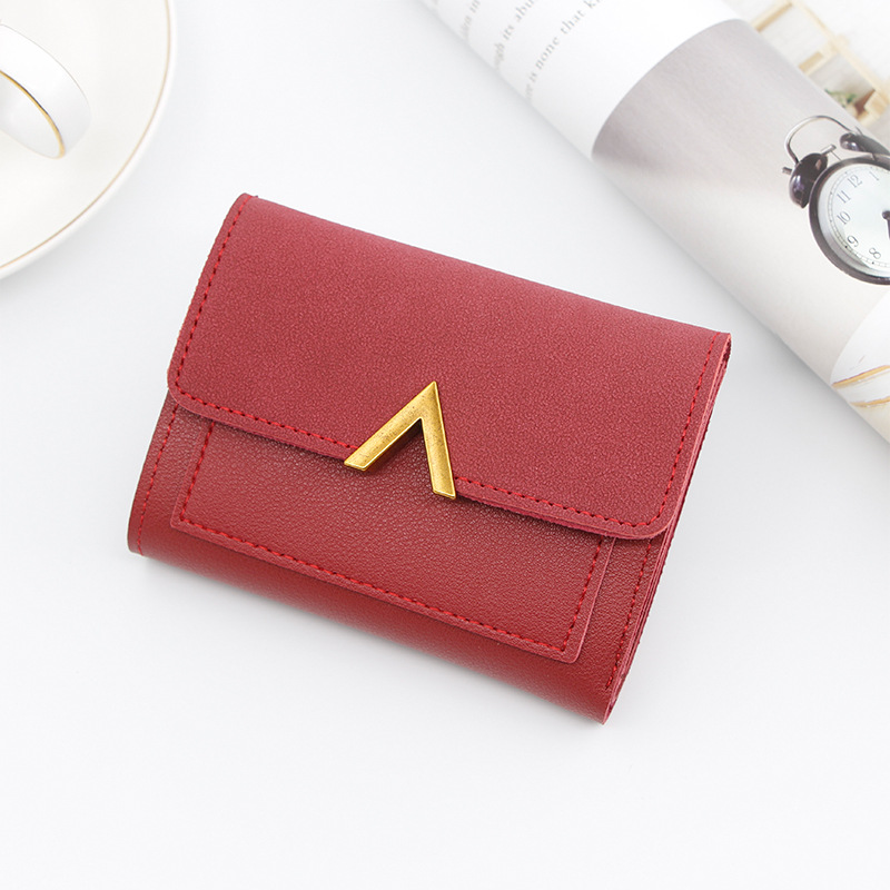 Women's Fashion Grind Arenaceous Zipper Wallet Mini Credit Card Holder