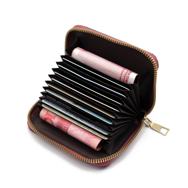 Women's PU Lace Pattern Wallet with 9 Card Slots Zip Around Cash Purse, Coin Pockets