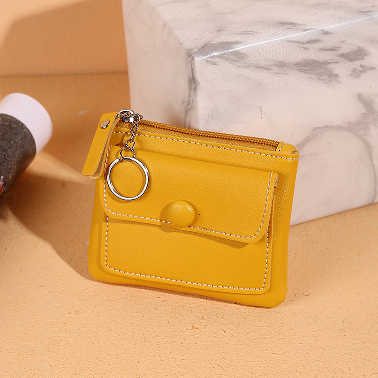 Women's Fashionable Square Button Coin Purse Short Wallet with Card Holder