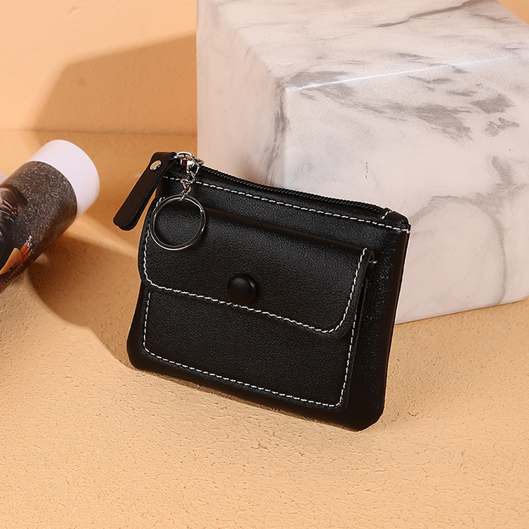 Women's Fashionable Square Button Coin Purse Short Wallet with Card Holder
