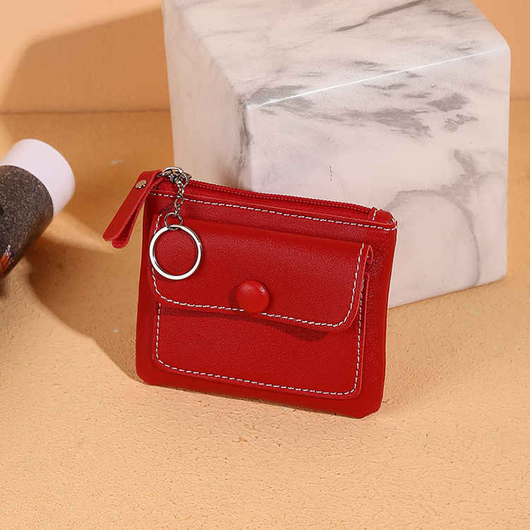 Women's Fashionable Square Button Coin Purse Short Wallet with Card Holder