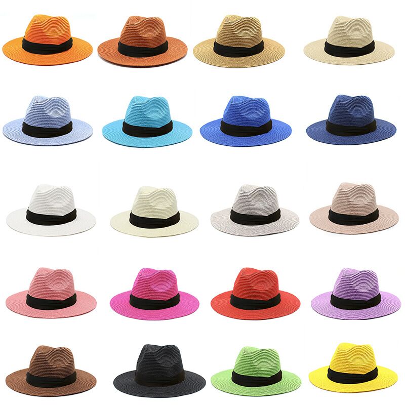 Hat Spring Summer Breathable Straw Braid Floppy Hat for Women & Men, Outdoor Sun Protection