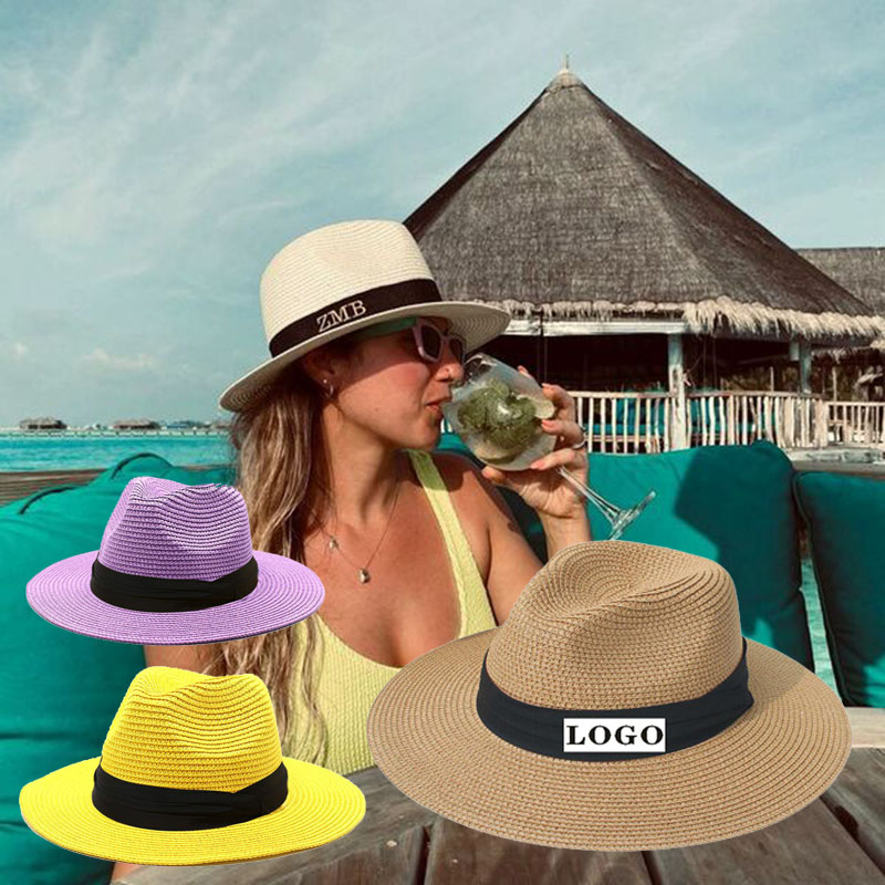 Hat Spring Summer Breathable Straw Braid Floppy Hat for Women & Men, Outdoor Sun Protection