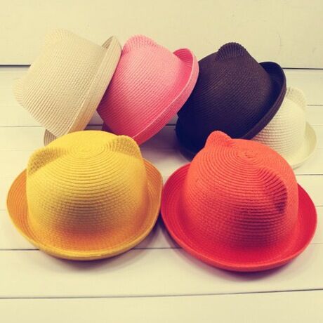 2023 Children's Straw Hat  Lace Girls Baby Wide Brim Kids Panama  For Folding Bucket Summer Beach