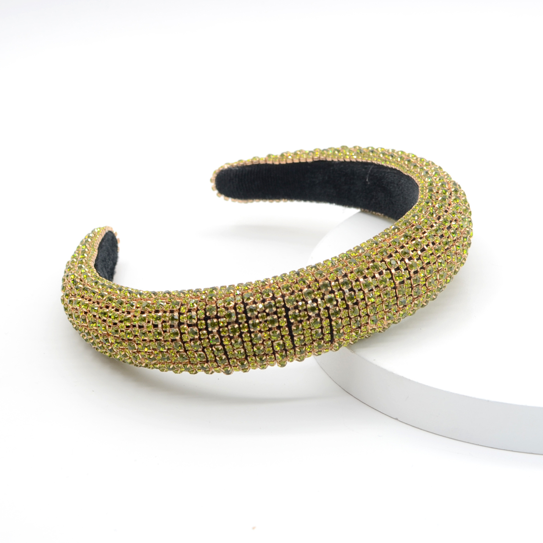  fashion european luxury women baroque multi crystal headband full colored rhinestone padded headband for women