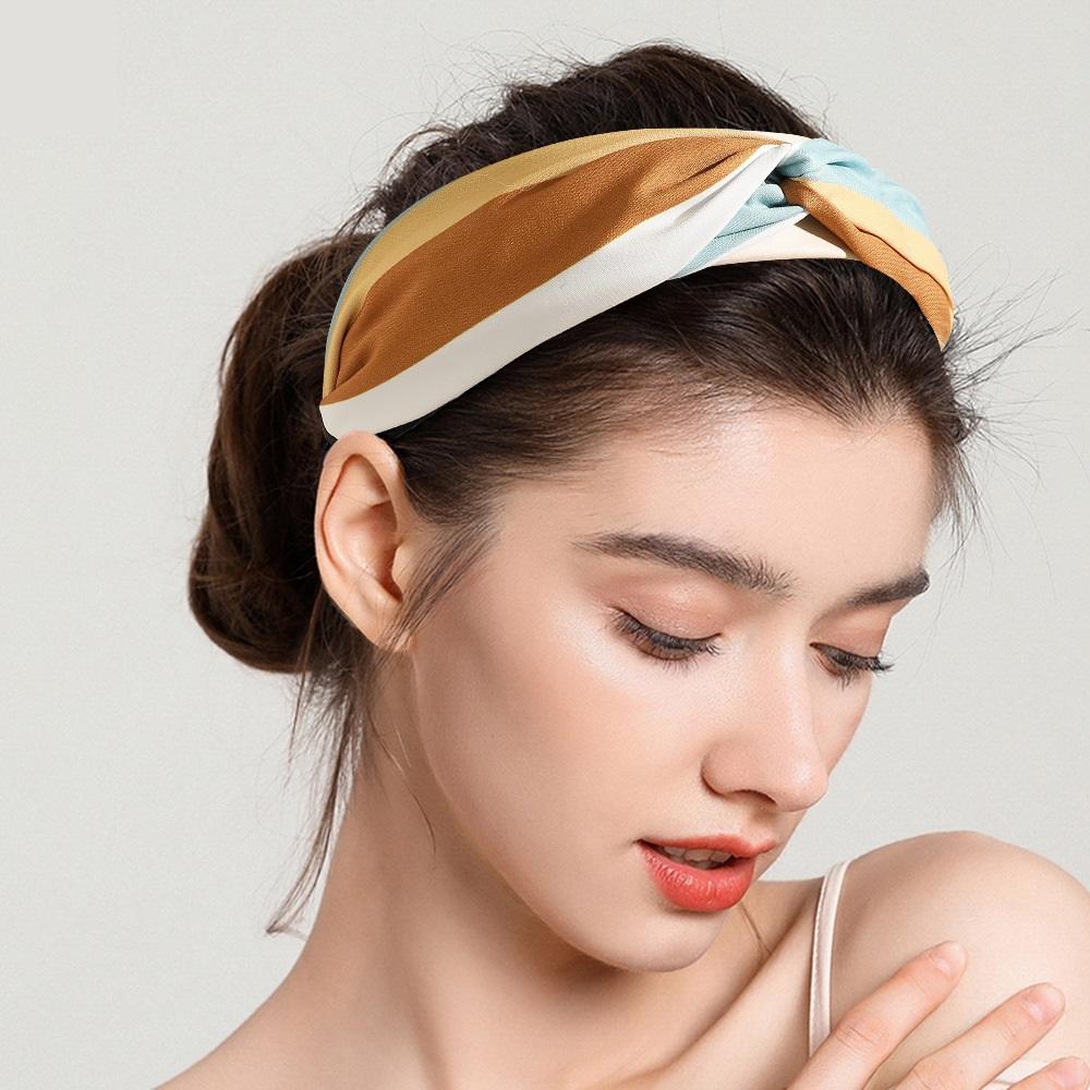 2023    4 Colours hair hoop Fabric Rainbow Crossed hair accessories Knotted Woman's Headbands