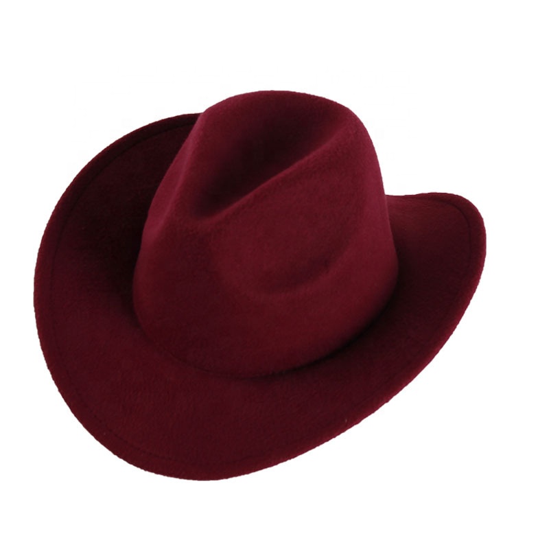 Cheap Wide Roll Brim Fedora Hats Vintage Men Jazz Style Top Hat Autumn Winter Felt Western Cowboy Hat
