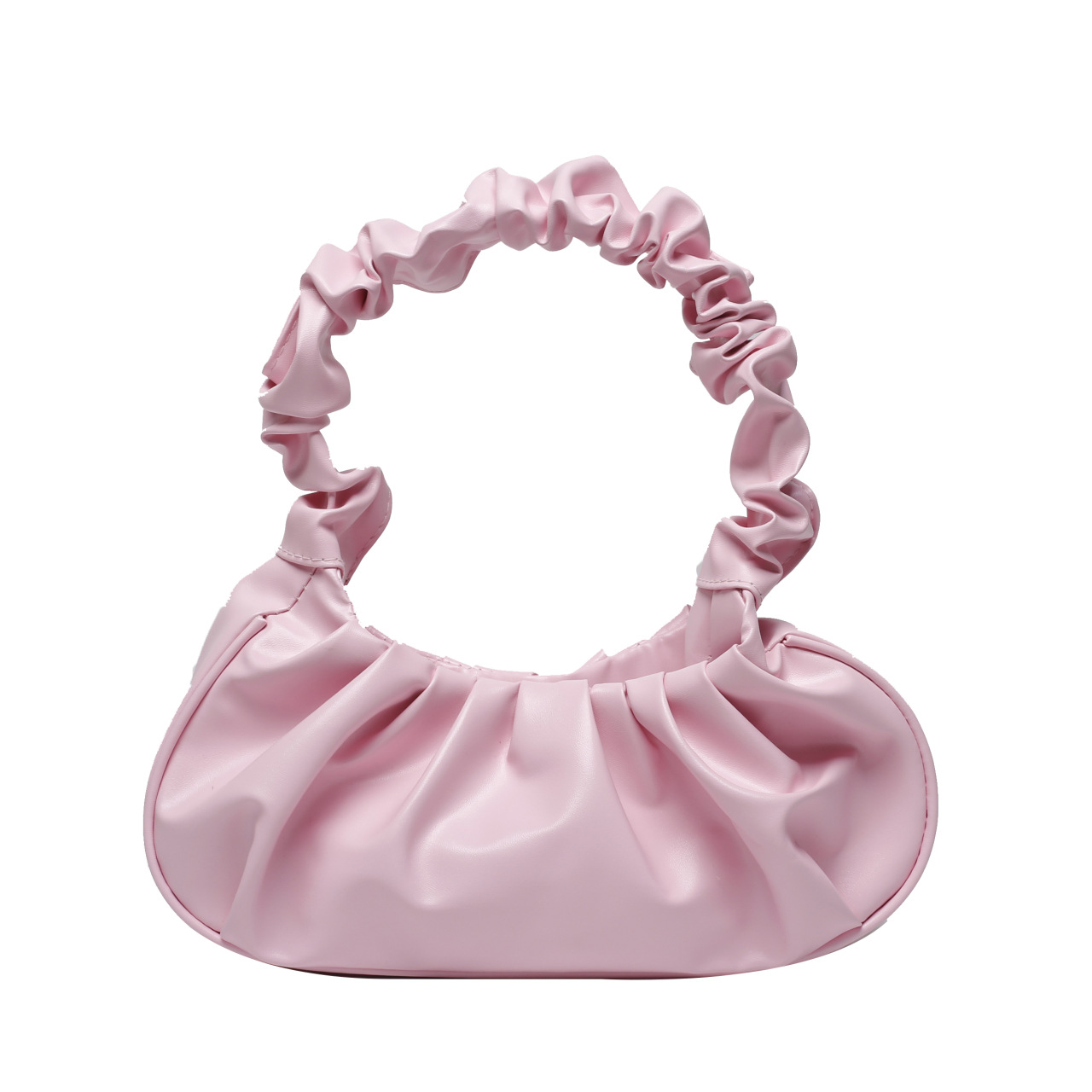 Cloud Fold Design Candy Color PU Leather Shoulder Bags, Fashion Armpit Bags for Women
