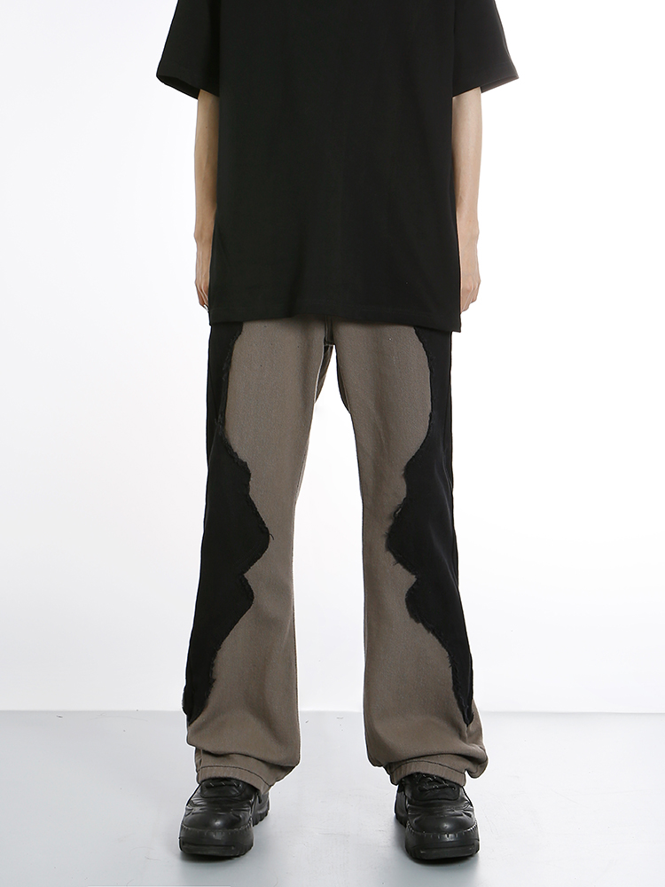 Oversize American new style skull ripped jeans men's high street vibe blue trend fashion jeans men's jeans