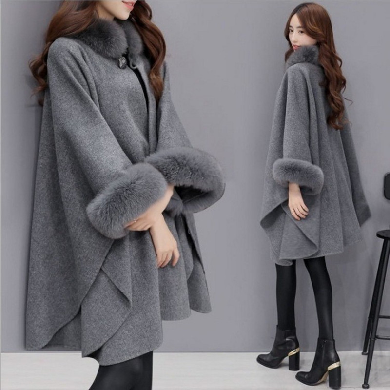 new type Poncho Winter Jacket Coat Women Sweater Casual Coat Winter Long Cardigan Loose Long Sleeve Female Cape woollen 