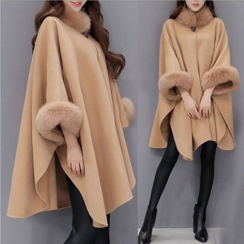 new type Poncho Winter Jacket Coat Women Sweater Casual Coat Winter Long Cardigan Loose Long Sleeve Female Cape woollen 