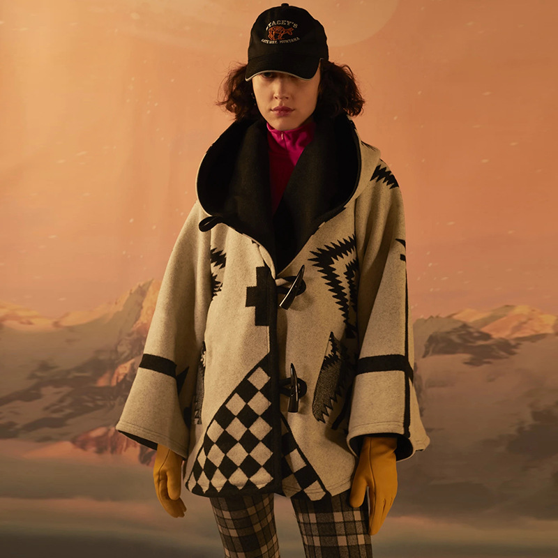   2022 New Products Aztec Color-block Trench Coats and Jackets Long Woman Plus Size Winter Coats