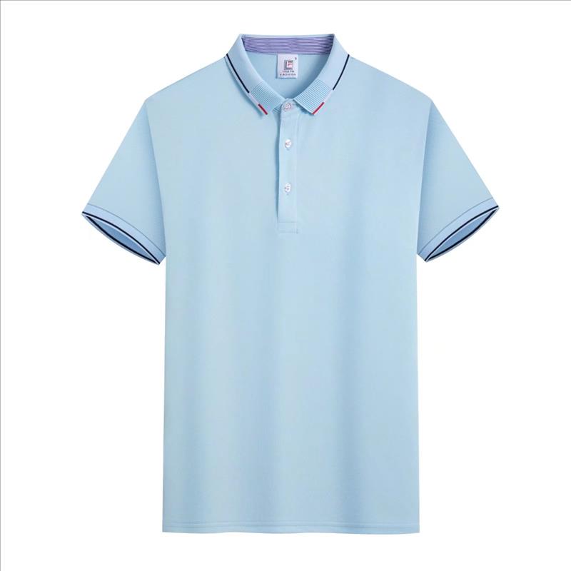 New Design   Men Clothes Short Sleeved Polyester Spandex Quick-dry Golf T Shirt Casual Lapel Polo Shirt