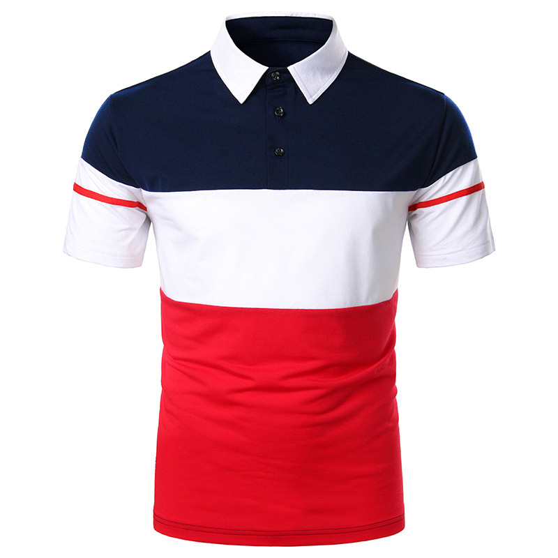 2022 new fashion striped men's polo t shirt casual short sleeve two color polo shirt for men  slim fit