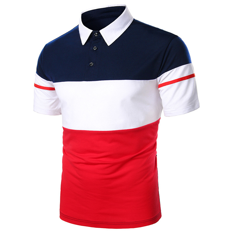 2022 new fashion striped men's polo t shirt casual short sleeve two color polo shirt for men  slim fit