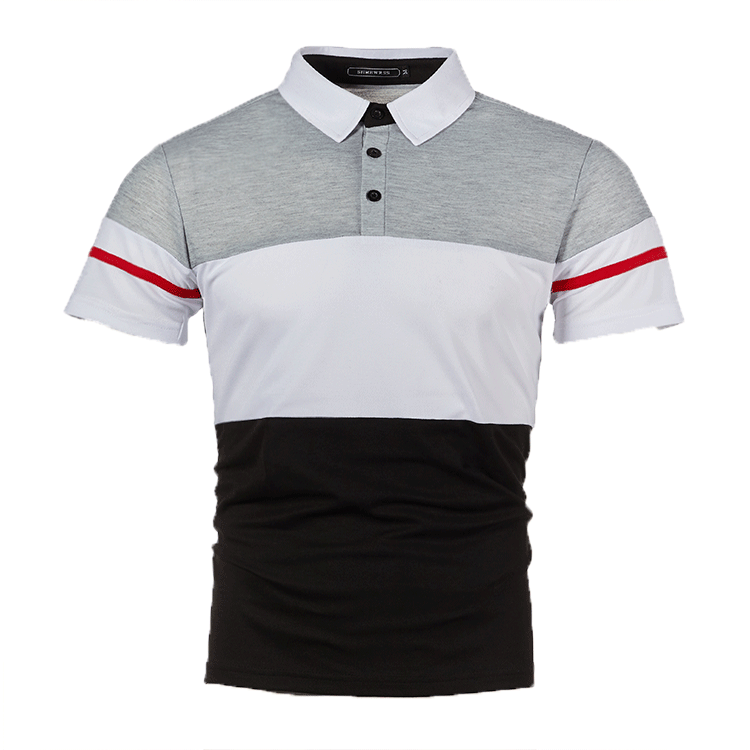 2022 new fashion striped men's polo t shirt casual short sleeve two color polo shirt for men  slim fit