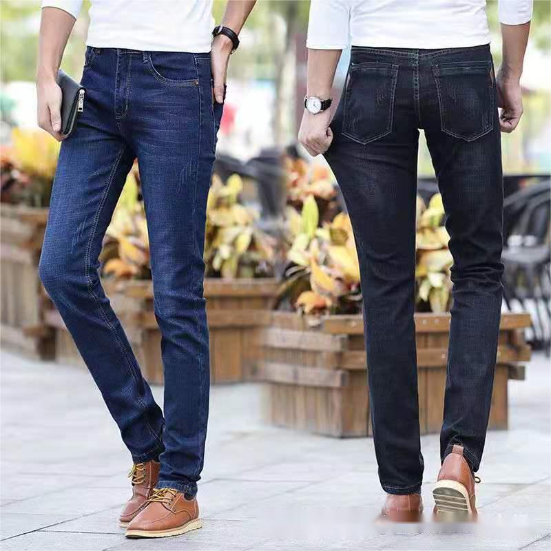  Mens Jeans Denim s Straight Casual Slim Fit Pant Boys Stretch Jeans Men Zipper Fly Closure Skinny J
