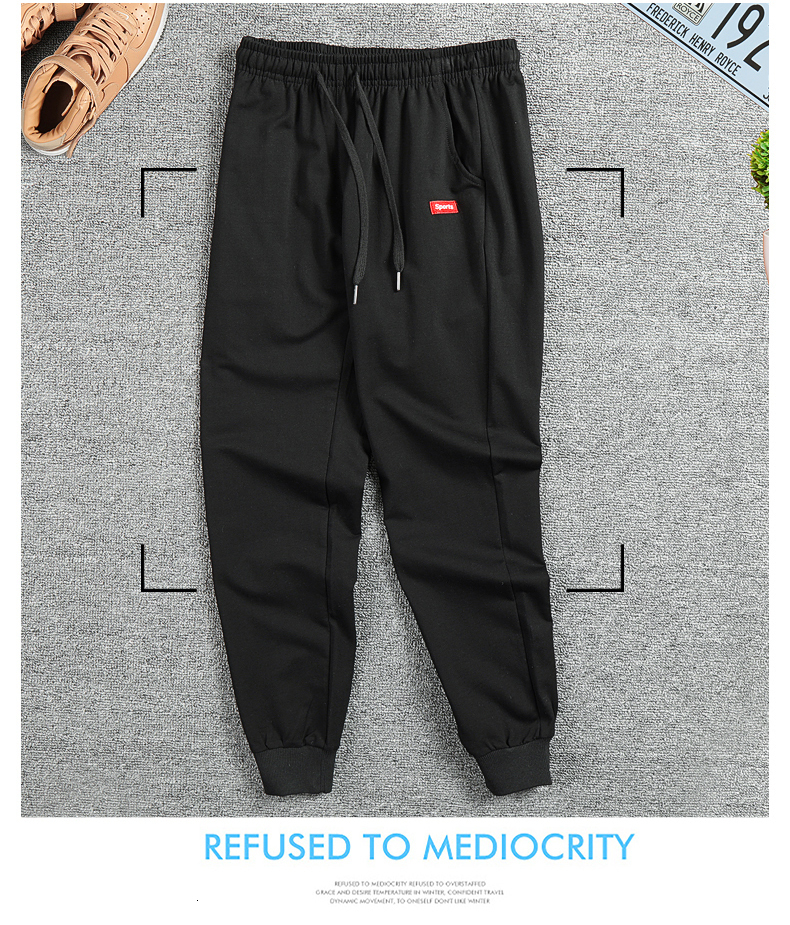 Cotton New Sweatpants Men's streetwear Pants Fashion Pencil linen Pants Men Full Length Drawstring Trousers For Men Casu