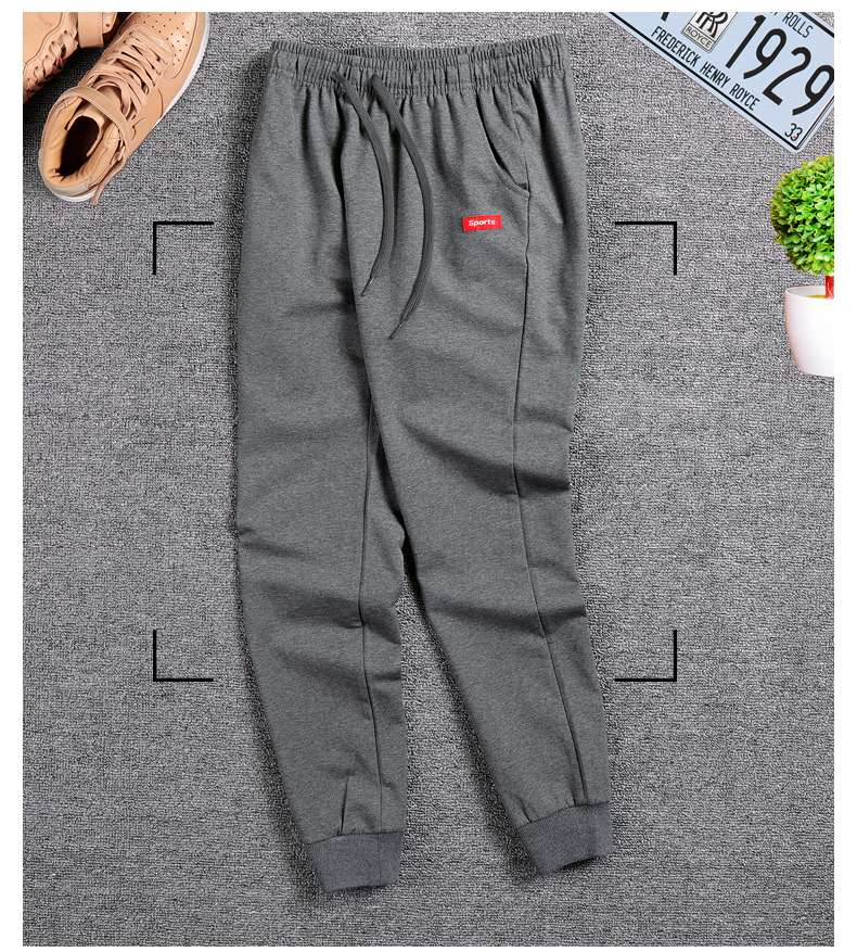 Cotton New Sweatpants Men's streetwear Pants Fashion Pencil linen Pants Men Full Length Drawstring Trousers For Men Casu