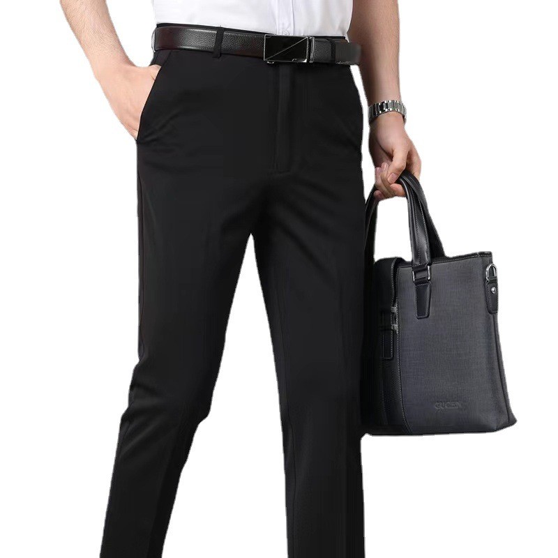 High Quality Men Pants Slim Fit Comfortable Breathable Cotton Casual Thin Business Wedding Suit Trousers