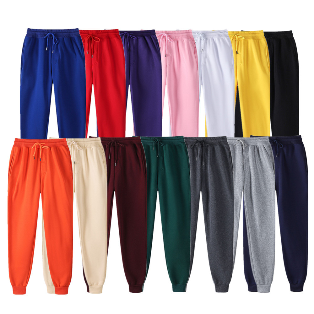   solid color sweatpants Fitted French Terry Stacked fleece trousers Men's Sweatpants men jogger pants