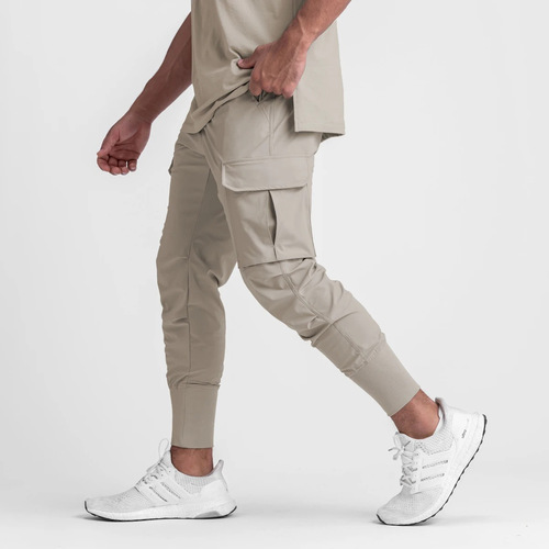 Fashion New Arrival Skinny Drawstring work Cargo Pants Multi Pockets Casual Sweat Trousers black cargo pants for men