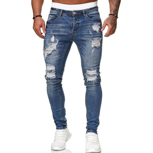 denim jeans men,distressed fashion style New Jogger jean pants,high stretch plus size men jeans