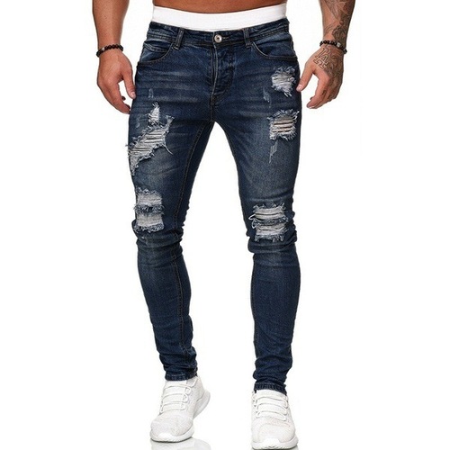 denim jeans men,distressed fashion style New Jogger jean pants,high stretch plus size men jeans