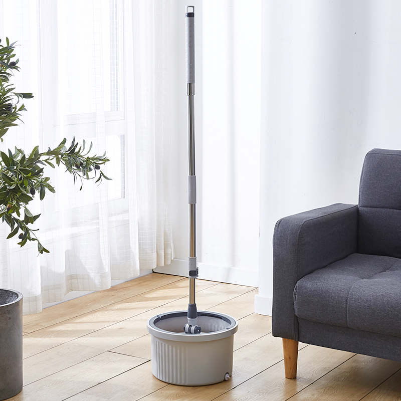 household floor cleaning plastic rotation round bucket with mop