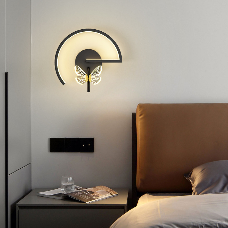 Butterfly Wall Lamp Luxury Bedroom Bedside Modern Minimalist Living Room Background Nordic Creative Aisle Corridor TV In