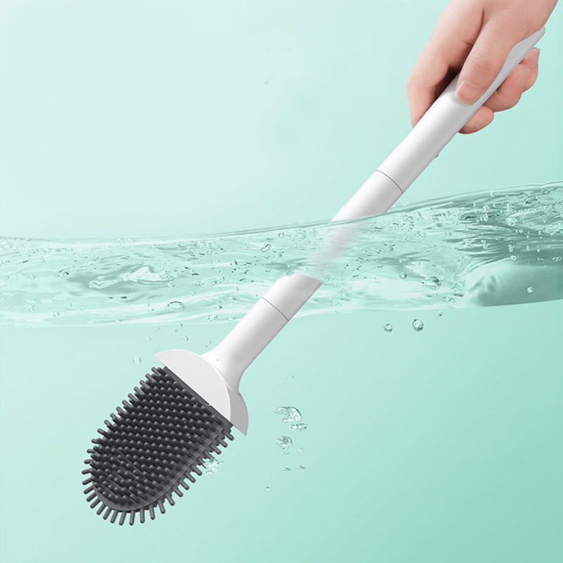 Bendable Head TPR Silicone Toilet Brush to Clean Corner Easily Floor Standing or Mountedand Toilet Plunger with Holder S
