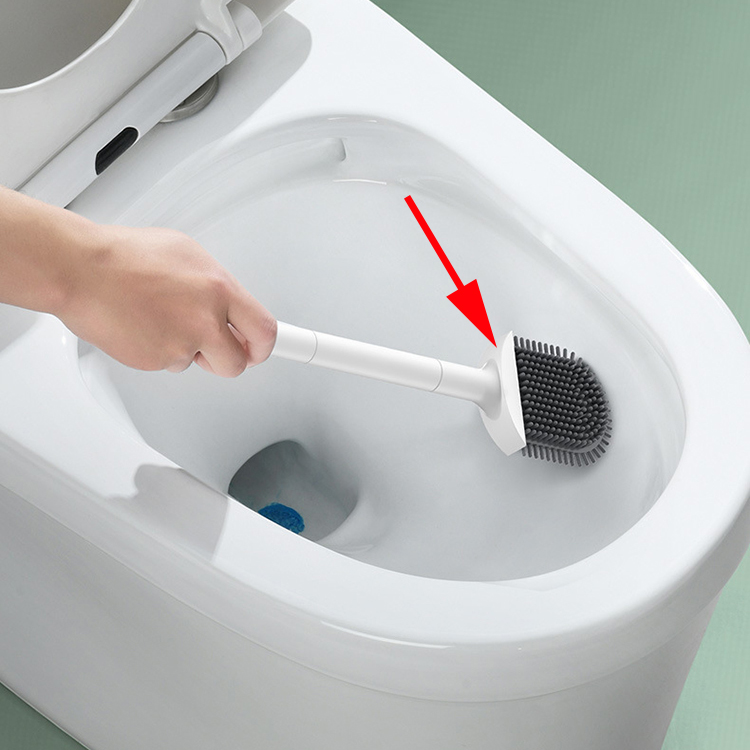 Bendable Head TPR Silicone Toilet Brush to Clean Corner Easily Floor Standing or Mountedand Toilet Plunger with Holder S