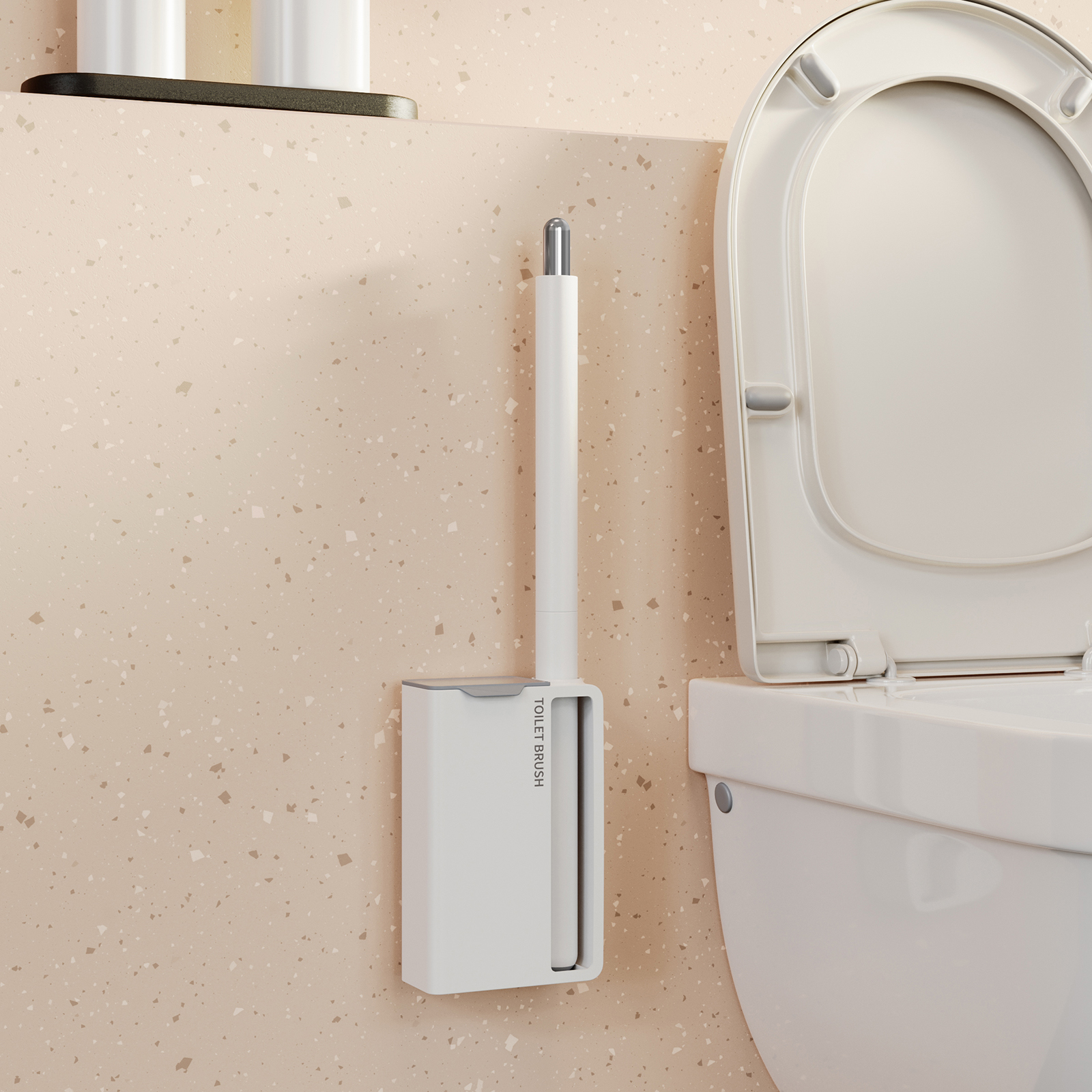 Sanga 2023 Household Long Handle Sponge Cleaning Wall-mounted Cleaner Brush Set With Holder Disposable Toilet Brush Refi