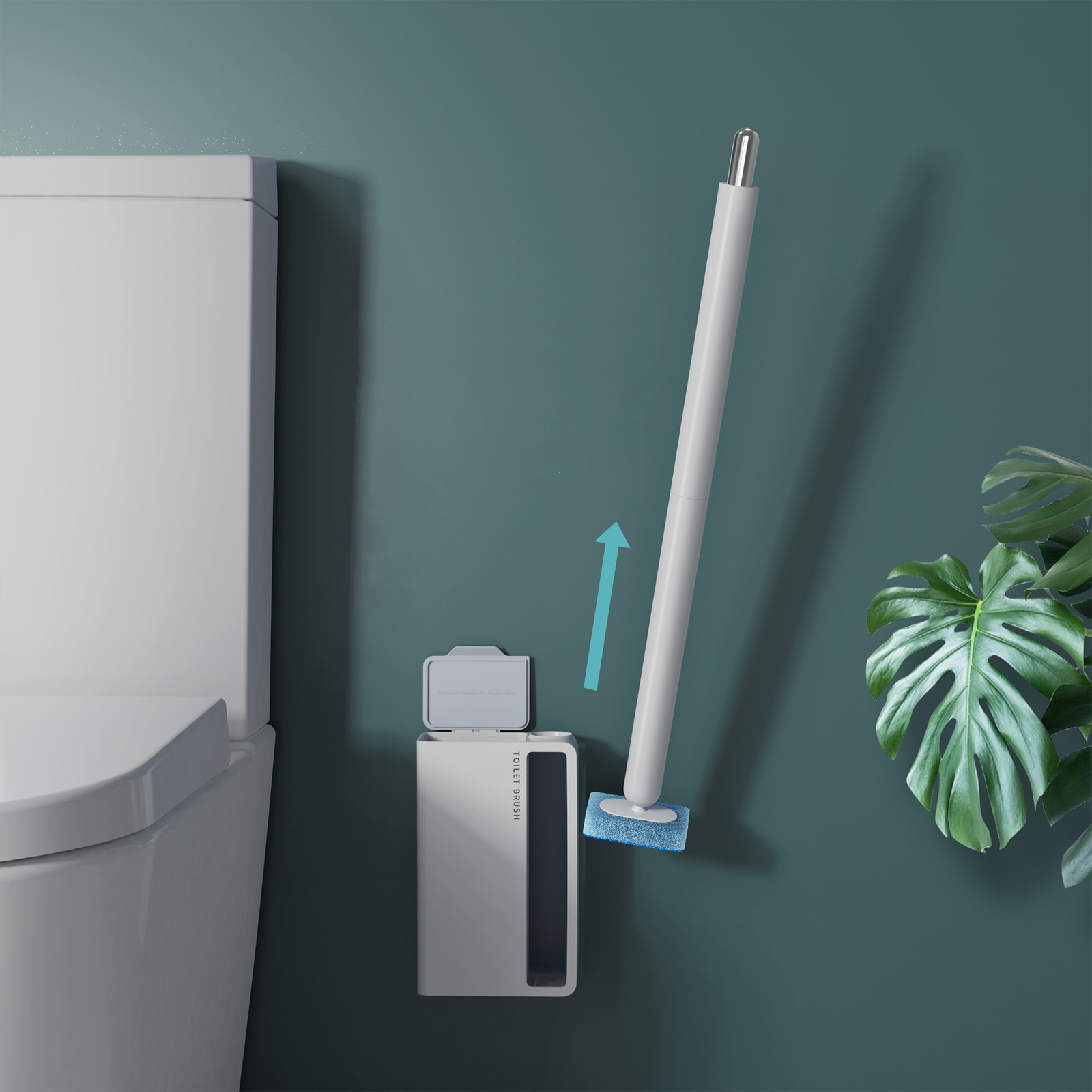 Sanga 2023 Household Long Handle Sponge Cleaning Wall-mounted Cleaner Brush Set With Holder Disposable Toilet Brush Refi