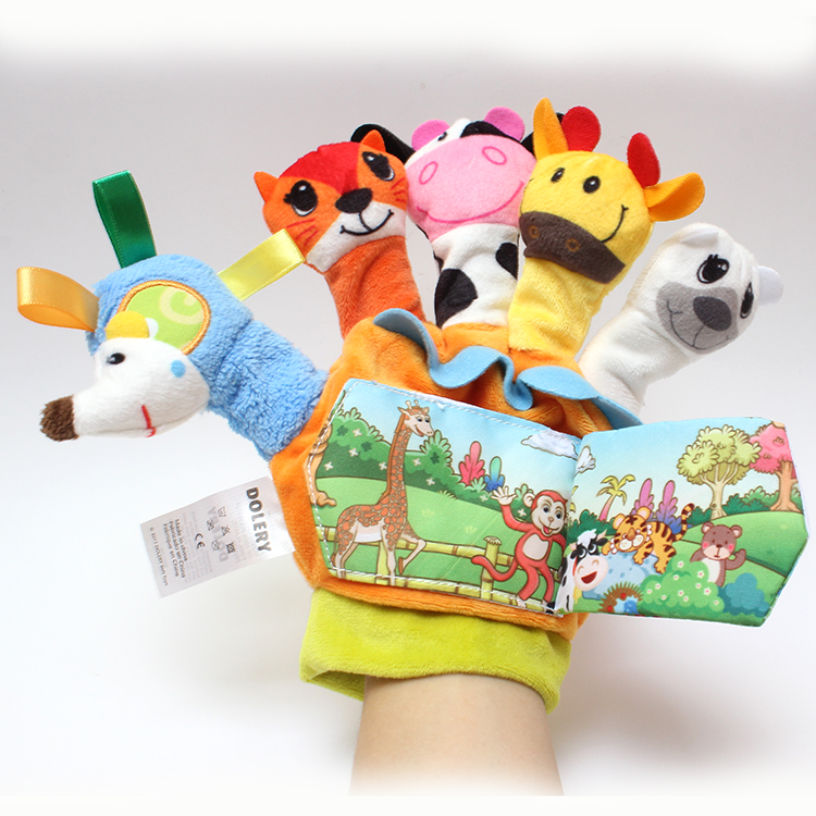 D120 DOLERY Jungle and Farm Animal Hand Finger Puppets toys with Crinkle Sound