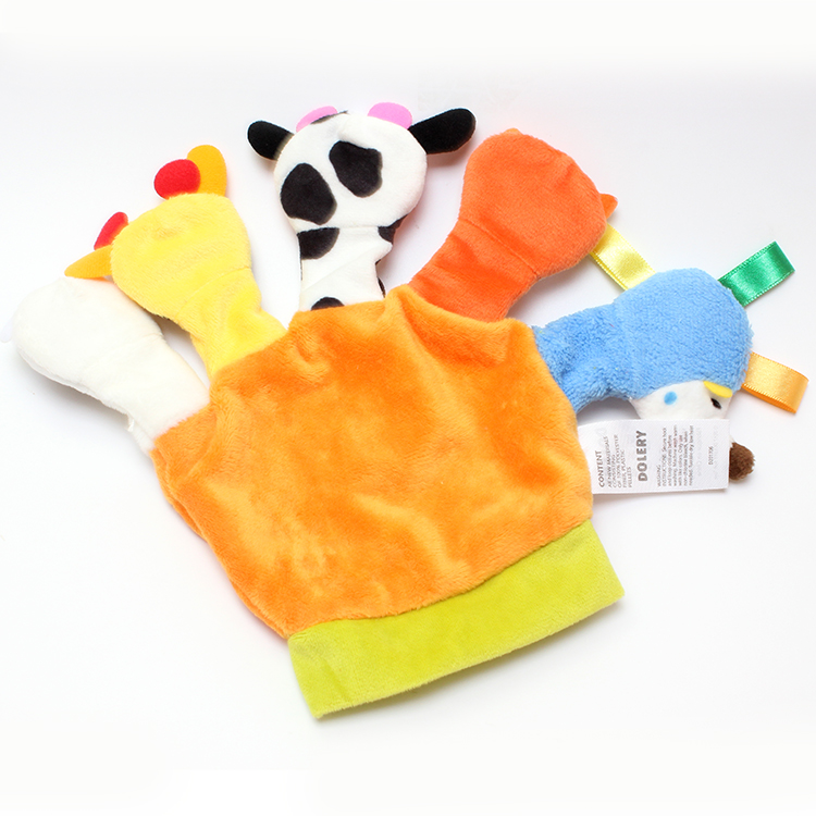 D120 DOLERY Jungle and Farm Animal Hand Finger Puppets toys with Crinkle Sound