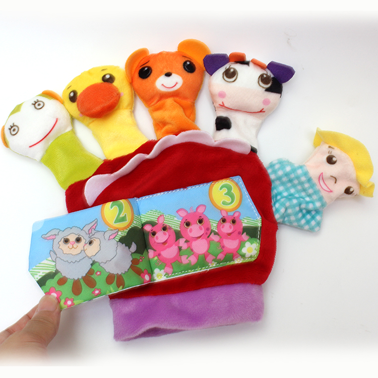 D120 DOLERY Jungle and Farm Animal Hand Finger Puppets toys with Crinkle Sound